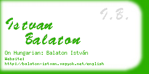 istvan balaton business card